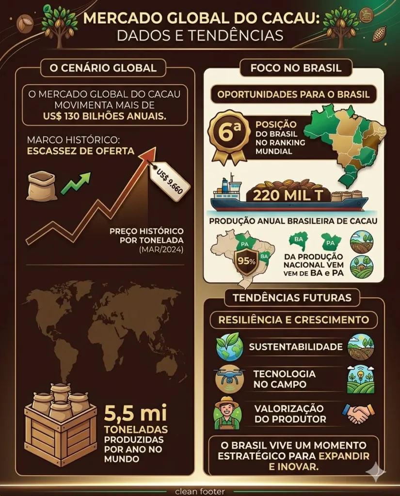 Mercado Global do Cacau: Dados e Tendências