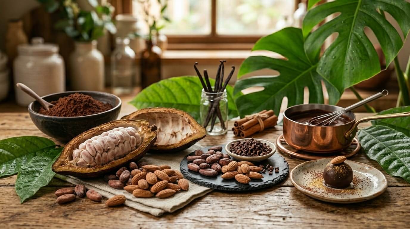 Amêndoas de cacau para receitas artesanais